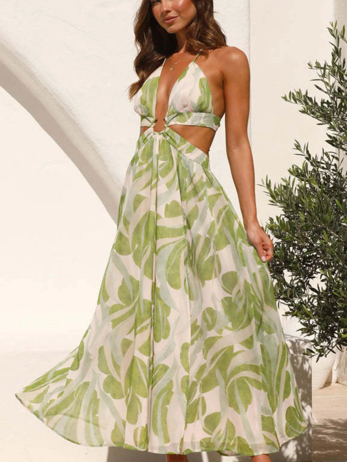 Vestido Élia Verde – Elegancia Mediterránea