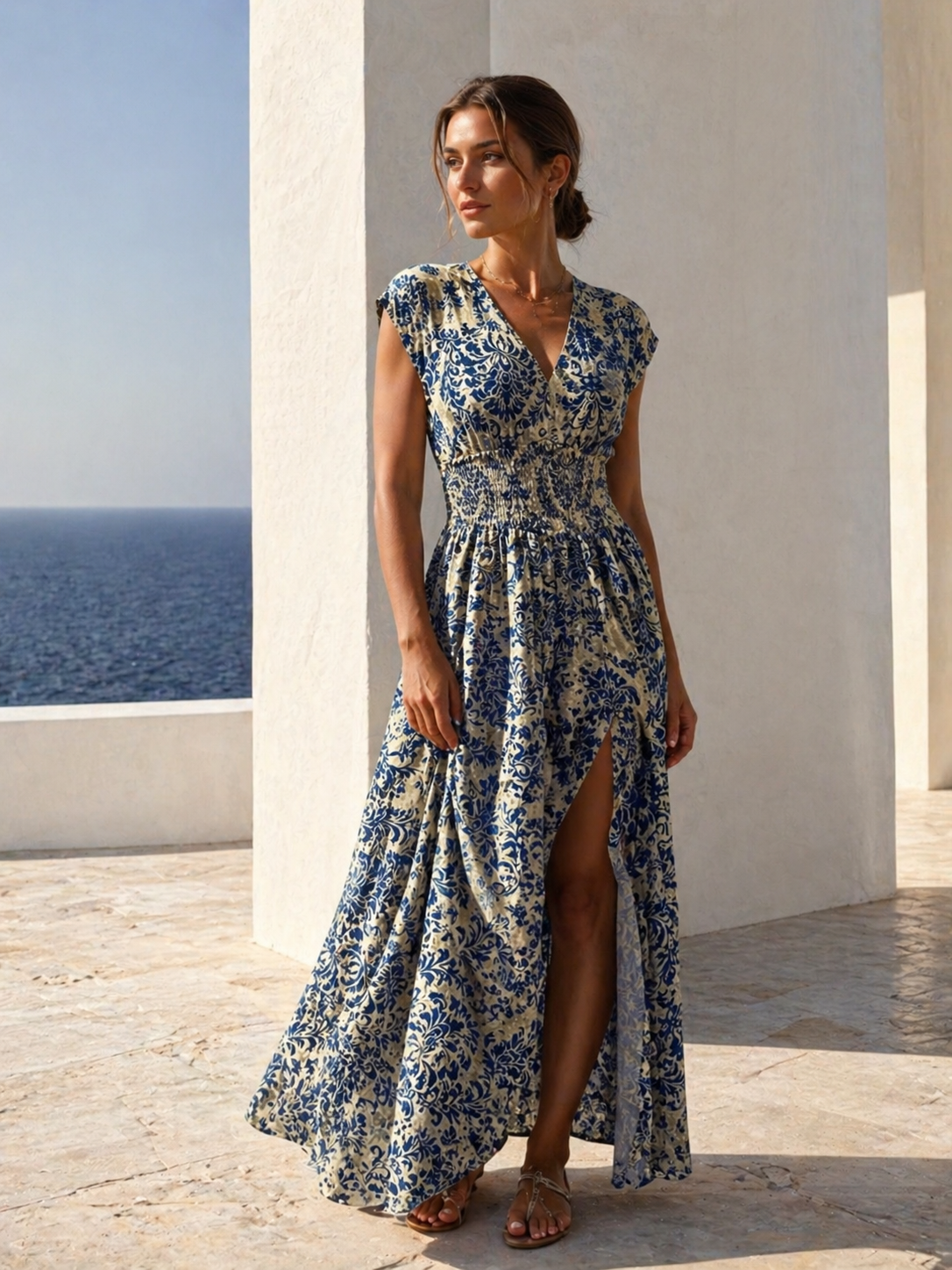 Enomi Vestido maxi con mangas