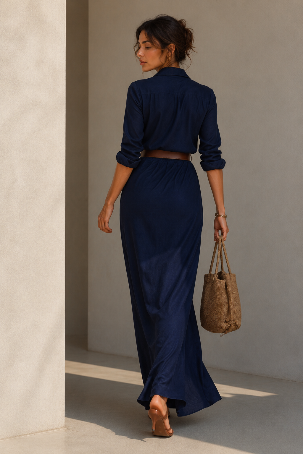Vestido Maxi Drapeado Elegancia Arena
