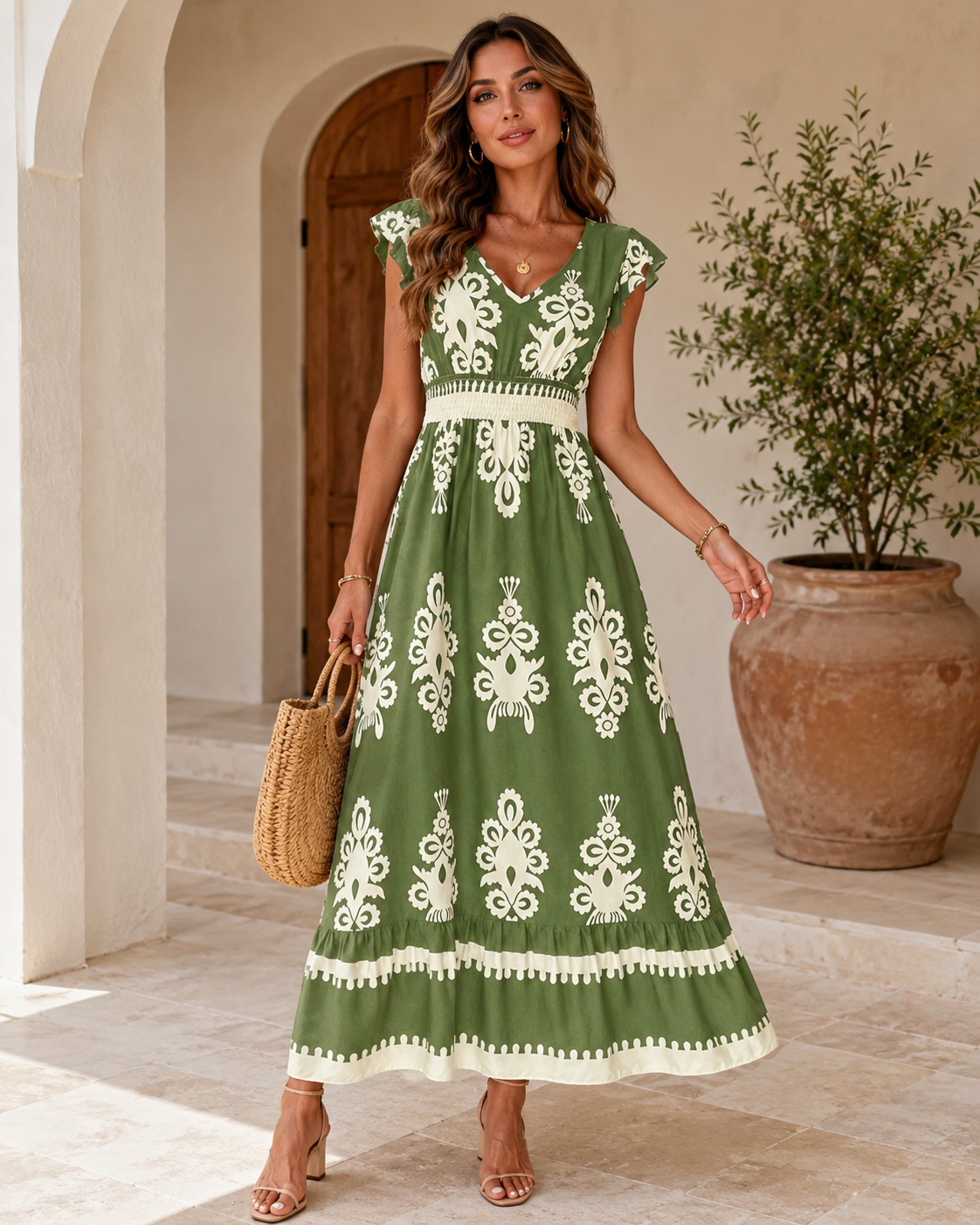Vestido Alhambra — Elegancia Mediterránea