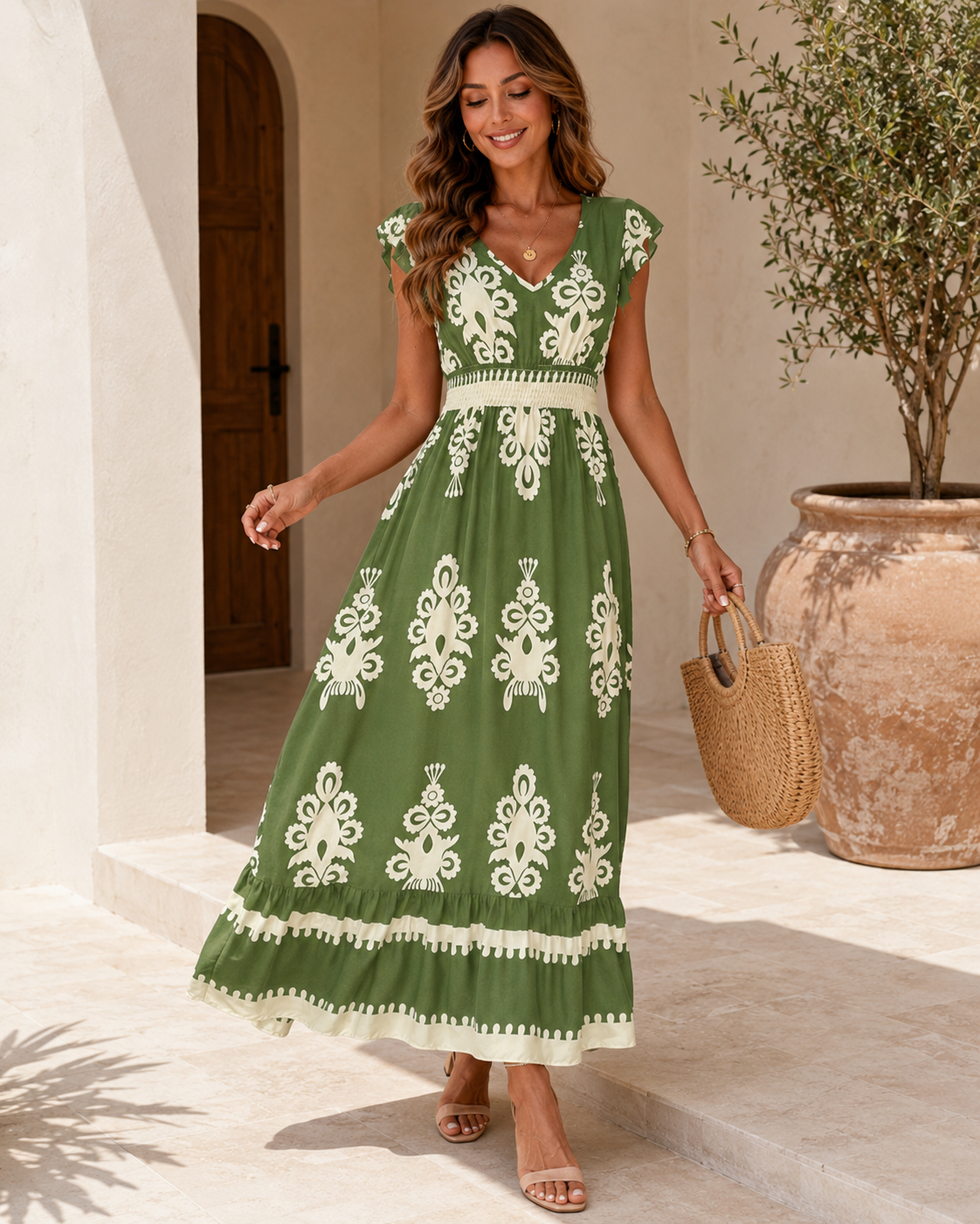 Vestido Alhambra — Elegancia Mediterránea
