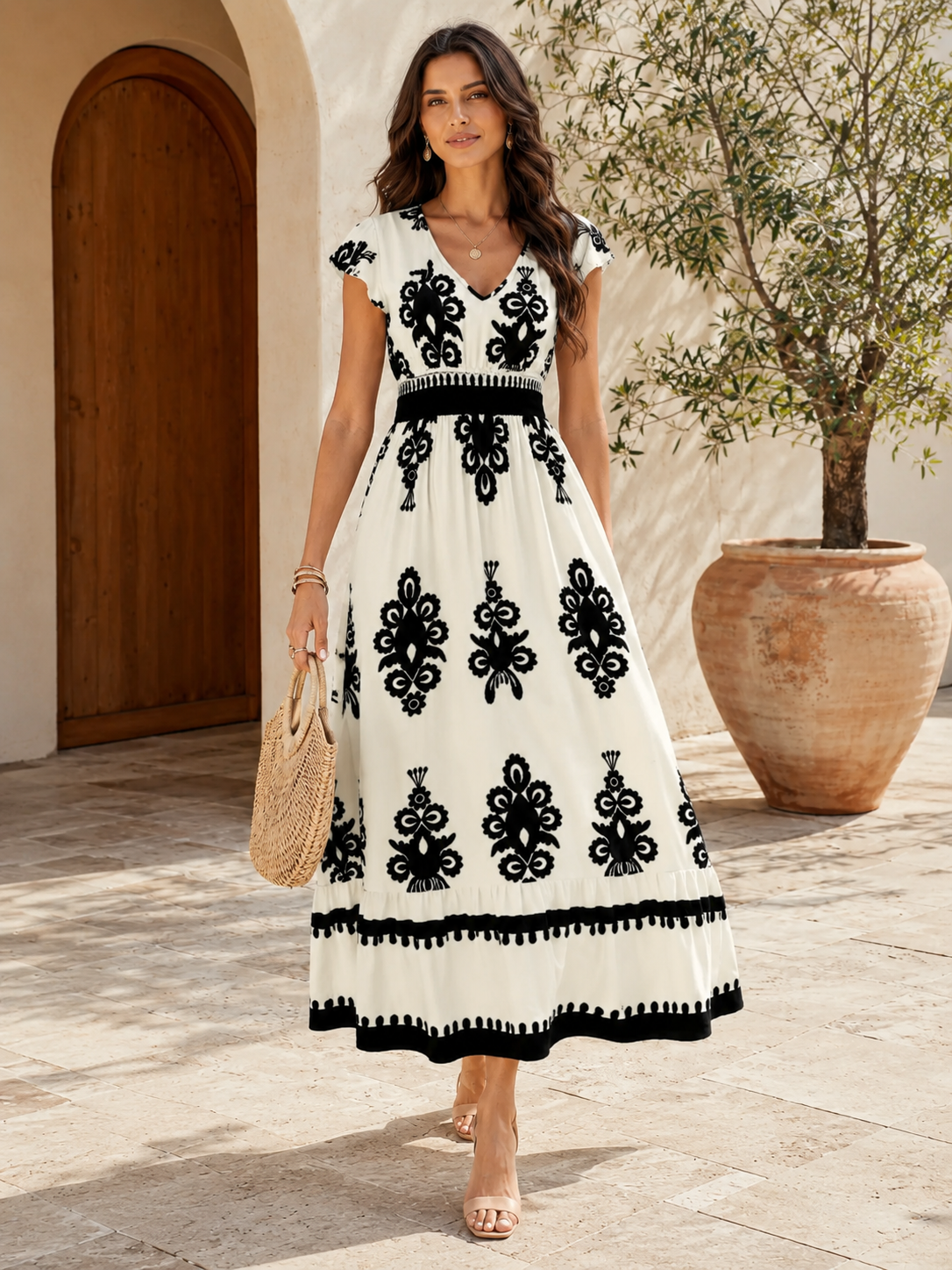 Vestido Alhambra — Elegancia Mediterránea