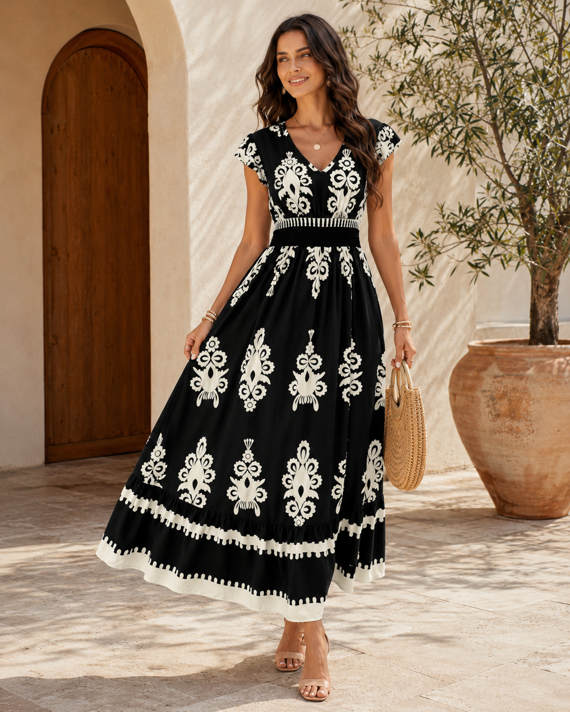 Vestido Alhambra — Elegancia Mediterránea