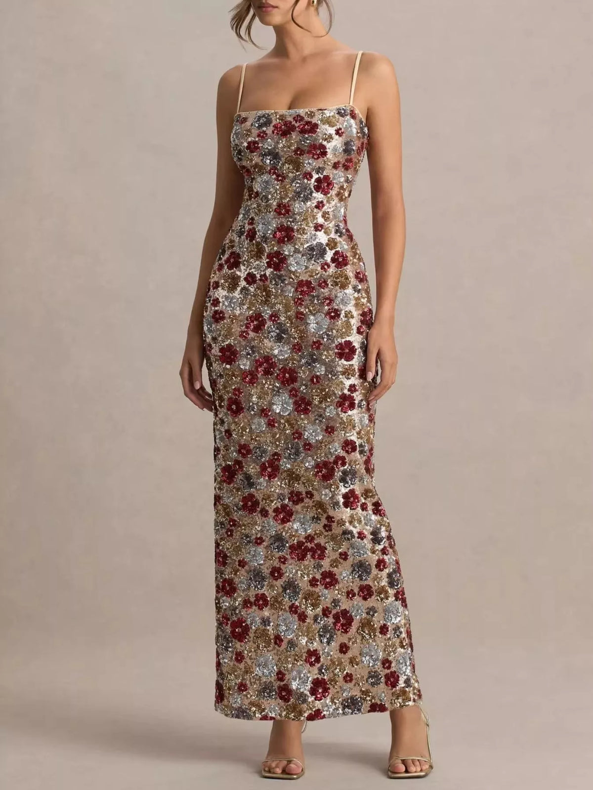 Vestido Celeste Bordado – Esplendor Floral