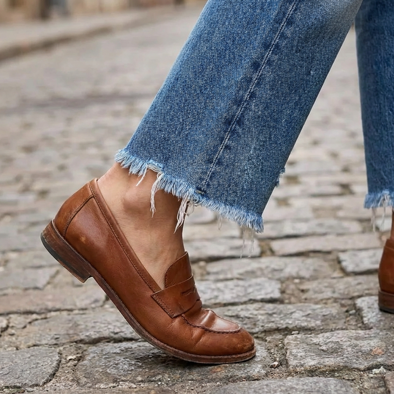 Paula - Vaqueros femeninos cropped rectos estilo retro de Valerina Milano